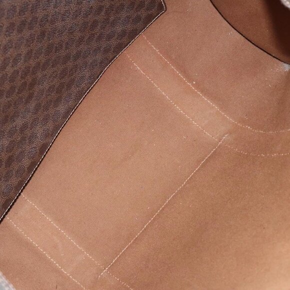 CELINE Macadam Canvas Tote Bag PVC Leather Brown Gold Auth bs24200 - Picture 3 of 14